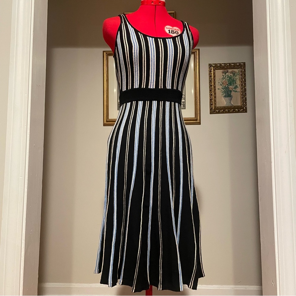 Forever 21 Black and White Striped Midi Dress
